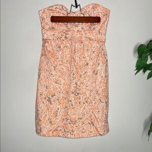 Volcom Vibrant Orange and Gray Patterned Tube Dress